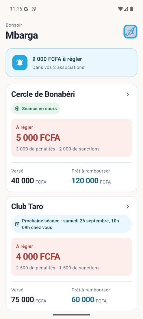 Accueil d’un membre dans ARYA : ce qu’il doit dans ses deux associations, ce qu’il a versé, ses prêts